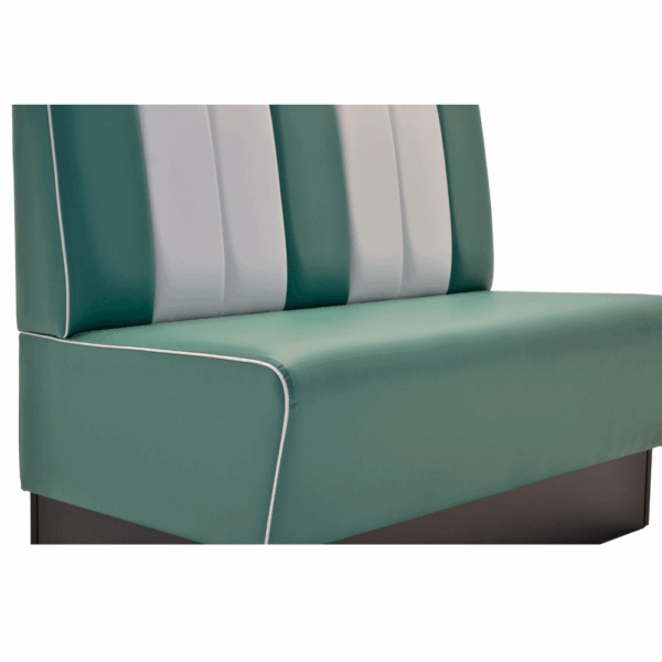 Horeca bank Americano Retro | Diner bank turquoise & wit | 140 cm breed | Amerikaanse bank - Afbeelding 2