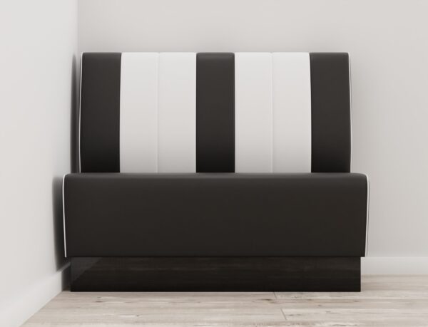 Horeca bank Americano Retro | Diner bank zwart-wit | 140 cm breed | Amerikaanse bank - Afbeelding 5