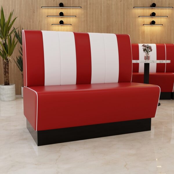 Horeca Retro | Diner bank rood & wit | 140 cm breed | Amerikaanse bank - Afbeelding 6