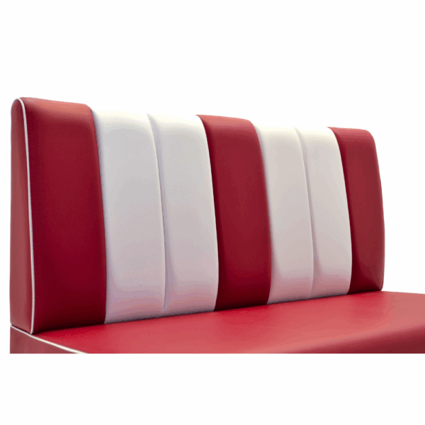 Horeca bank Americano Retro | Diner bank rood & wit | 160 cm breed | Amerikaanse bank - Afbeelding 4