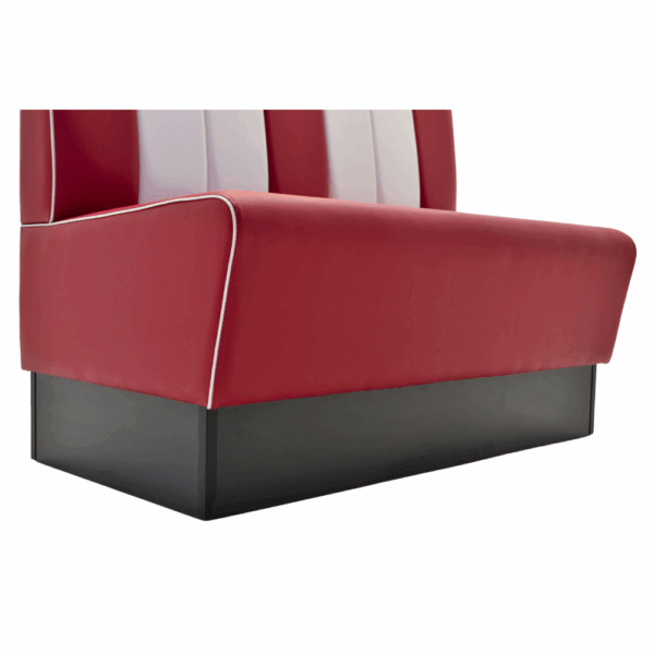 Horeca bank Americano Retro | Diner bank rood & wit | 160 cm breed | Amerikaanse bank - Afbeelding 3