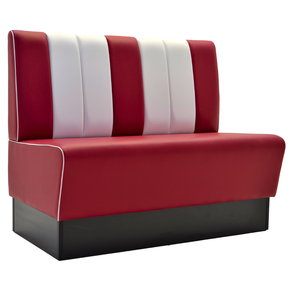 Diner bank Americano Retro | Rood Wit - 120cm breed