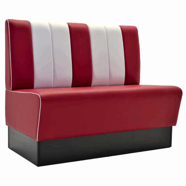 Horeca bankje Americano Retro | DINERBENCH- RED & WHITE - 100CM BREEDTE | Amerikaanse zitbank