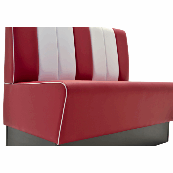 Horeca bankje Americano Retro | DINERBENCH- RED & WHITE - 100CM BREEDTE | Amerikaanse zitbank - Afbeelding 2