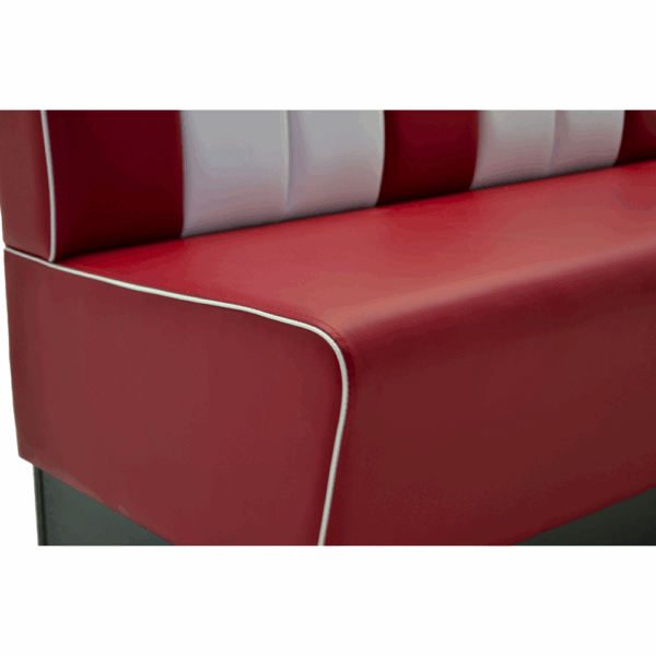 Horeca bankje Americano Retro | DINERBENCH- RED & WHITE - 100CM BREEDTE | Amerikaanse zitbank - Afbeelding 5