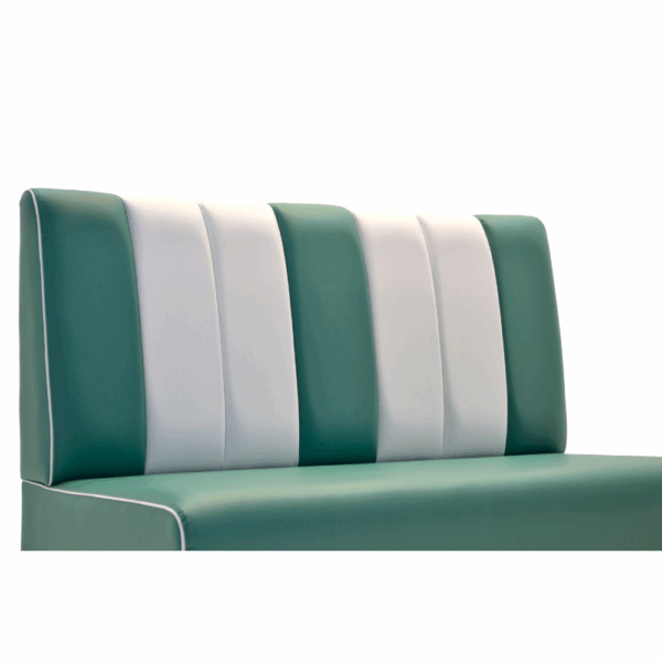 Horeca bank Americano Retro | DINERBENCH- TURQUOISE & WIT - 120CM BREEDTE | Amerikaanse zitbank - Afbeelding 4