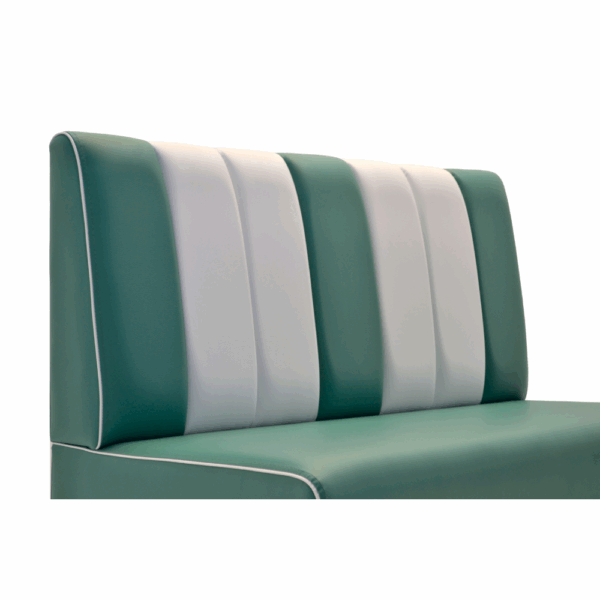 Horeca bank Americano Retro | DINERBENCH- TURQUOISE & WIT - 120CM BREEDTE | Amerikaanse zitbank - Afbeelding 5