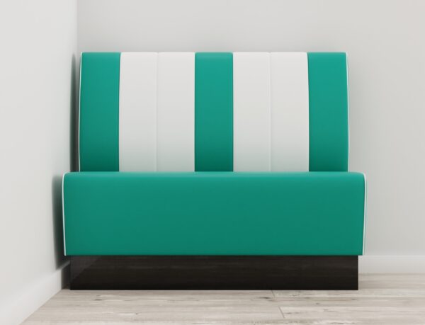 Horeca bank Americano Retro | DINERBENCH- TURQUOISE & WIT - 120CM BREEDTE | Amerikaanse zitbank - Afbeelding 6