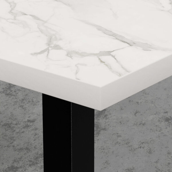 Horeca tafel 110x60 cm | marmer wit | gietijzeren frame - Afbeelding 2