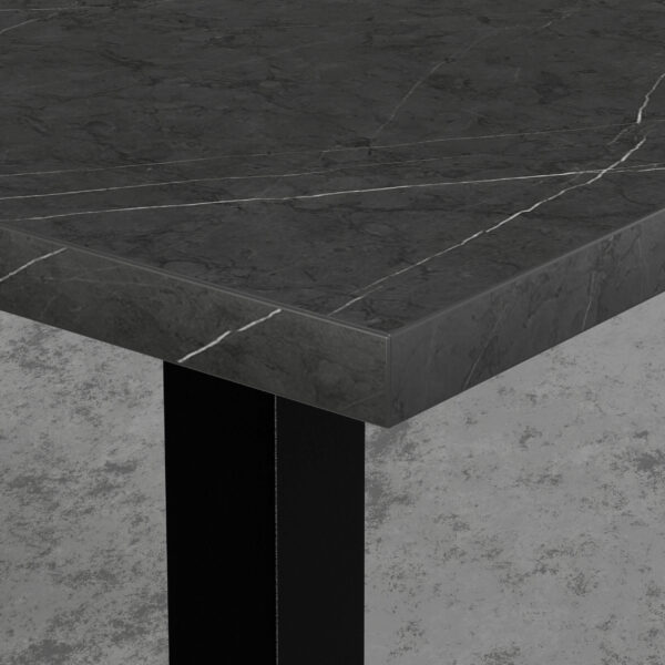 Horeca salontafel 140x80 cm | donker marmer | gietijzeren onderstel - Afbeelding 2