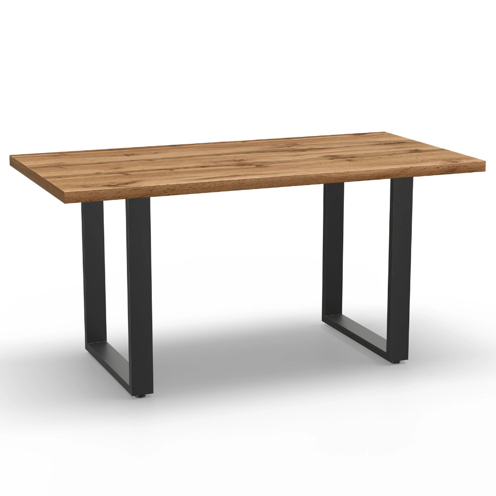 Horeca eettafel 140x80 cm | eiken Rome natuur | stalen U-frame