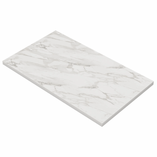 Horeca eettafel 140x80 cm | marmer wit | stalen U-frame - Afbeelding 4