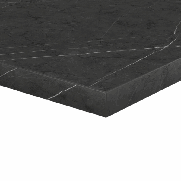 Bartafel Horeca hoge tafel 120x70 cm | donker marmer | met roestvrijstalen voetsteunen - Afbeelding 2