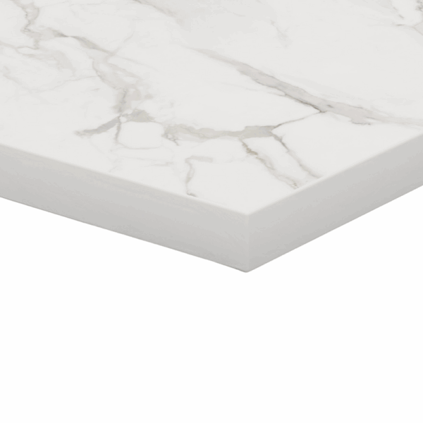 Premium horeca tafel 120x80 cm | marmer wit | met roestvrijstalen voetsteunen - Afbeelding 2