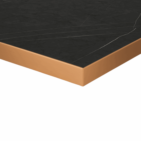 Horecatafel 50x50 cm - Donker marmer & roségoud | Premium horecatafel voor café, restaurant & hotel - Afbeelding 2