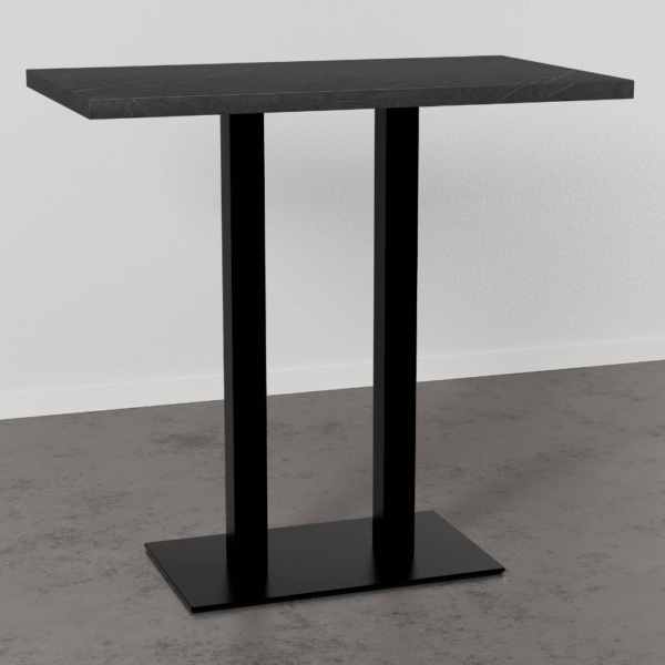 Horeca bartafel 120x70 cm | donker marmer | gietijzeren onderstel - Afbeelding 2