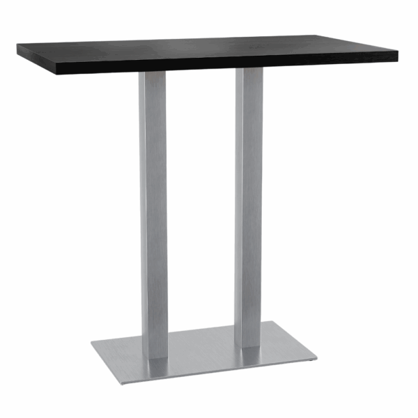 Horeca bartafel 120x70 cm | donker houtlook | roestvrijstalen frame