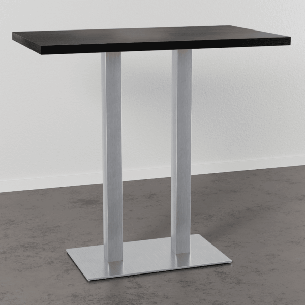 Horeca bartafel 120x70 cm | donker houtlook | roestvrijstalen frame - Afbeelding 2