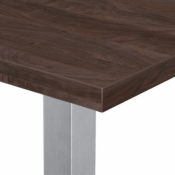 Horeca bartafel 120x70 cm | walnoot | roestvrijstalen frame - Afbeelding 3