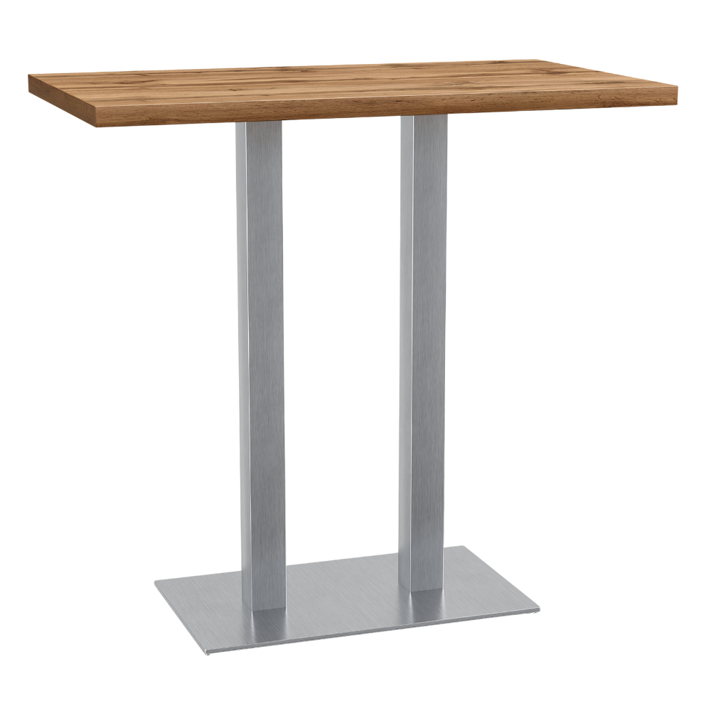 Horeca bartafel 120x70 cm | eiken naturel Rome | roestvrijstalen onderstel