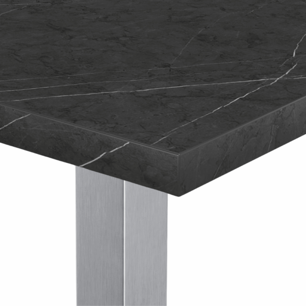 Horeca bartafel 120x80 cm | donker marmer | roestvrijstalen onderstel - Afbeelding 3
