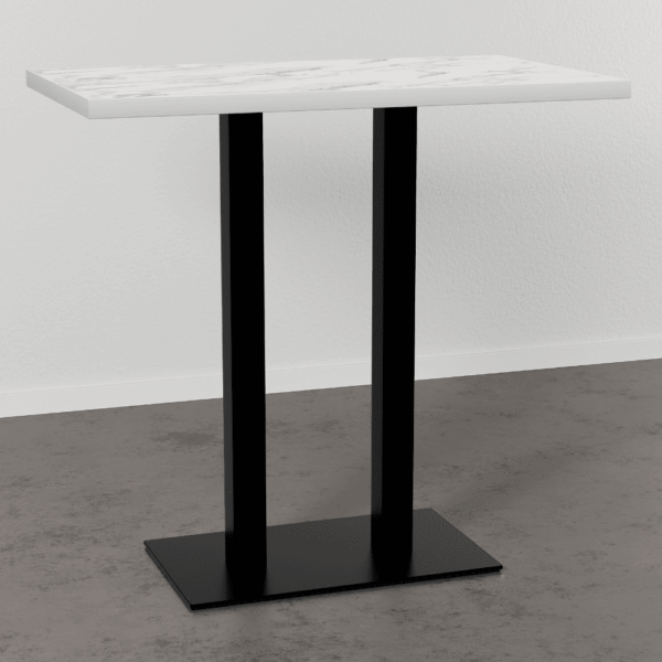 Horeca bartafel 120x70 cm | marmer wit | gietijzeren onderstel - Afbeelding 2