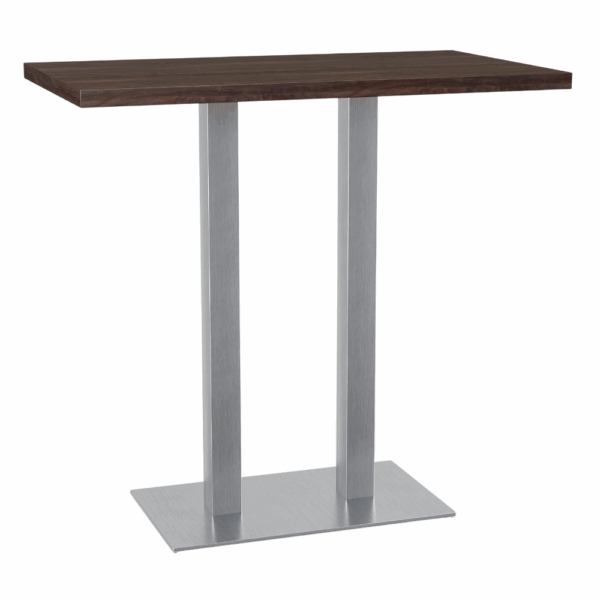 Horeca bartafel 120x70 cm | walnoot | roestvrijstalen frame