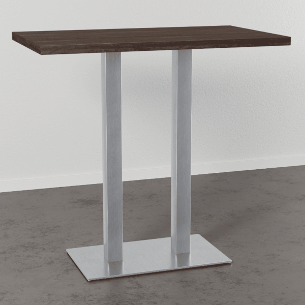 Horeca bartafel 120x80 cm | donker marmer | roestvrijstalen onderstel - Afbeelding 2
