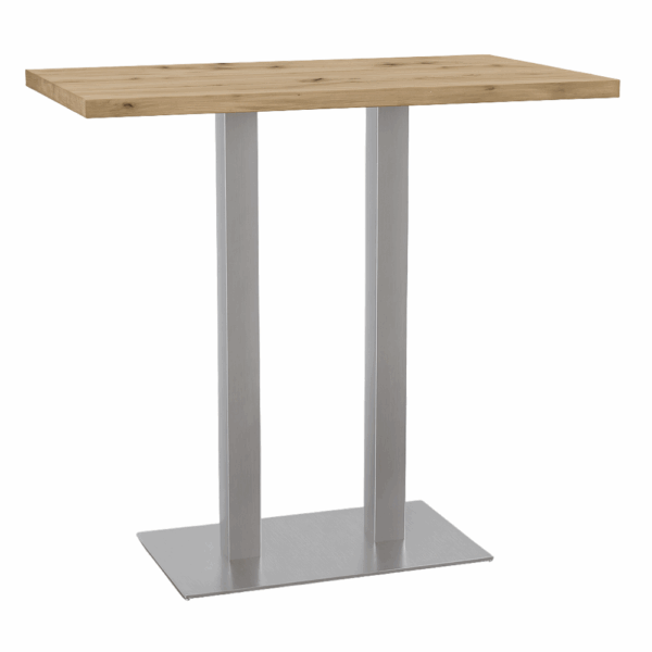 Horeca bartafel 120x70 cm | eiken Artisan | roestvrij stalen onderstel