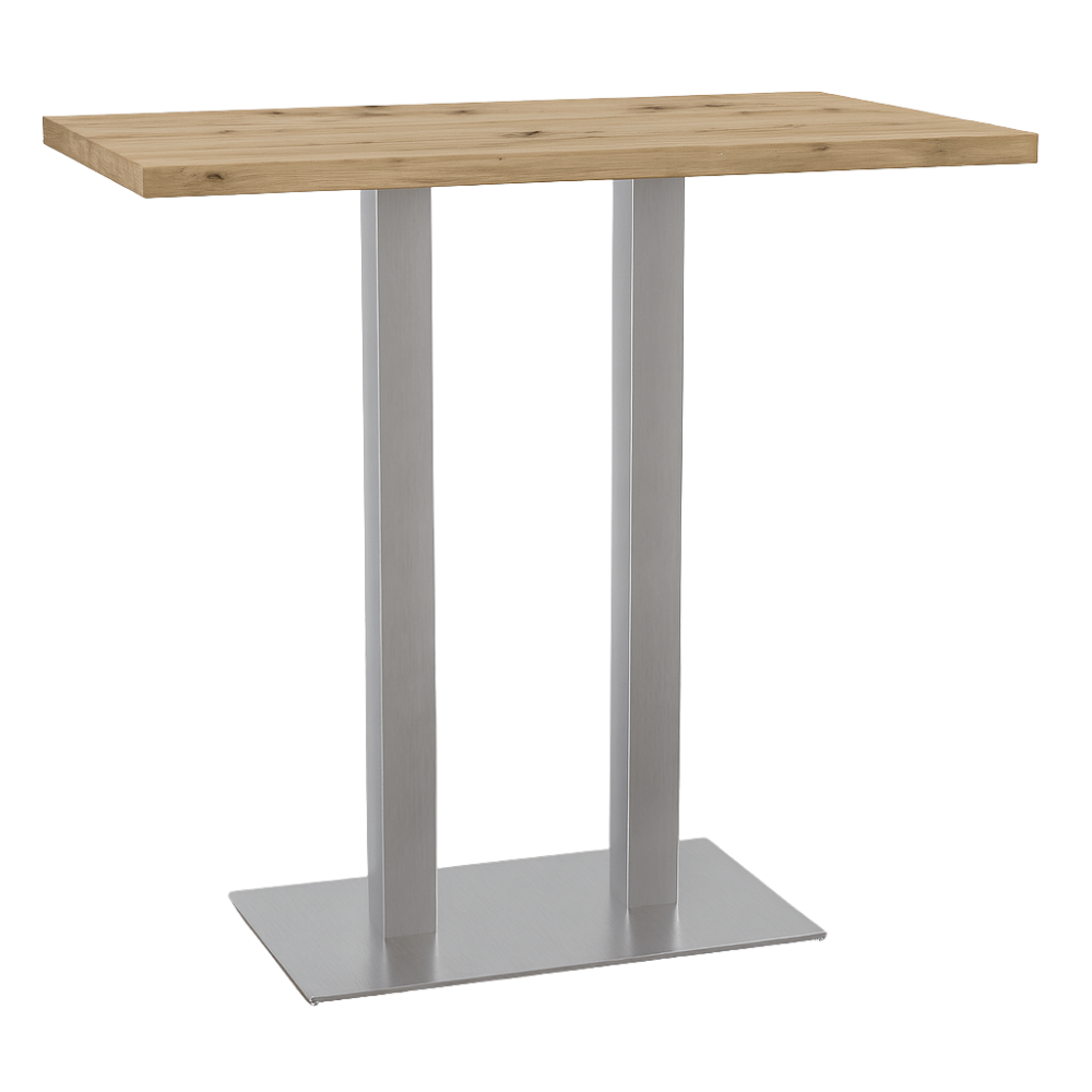 Horeca bartafel 120x80 cm | eiken Artisan | roestvrij stalen onderstel