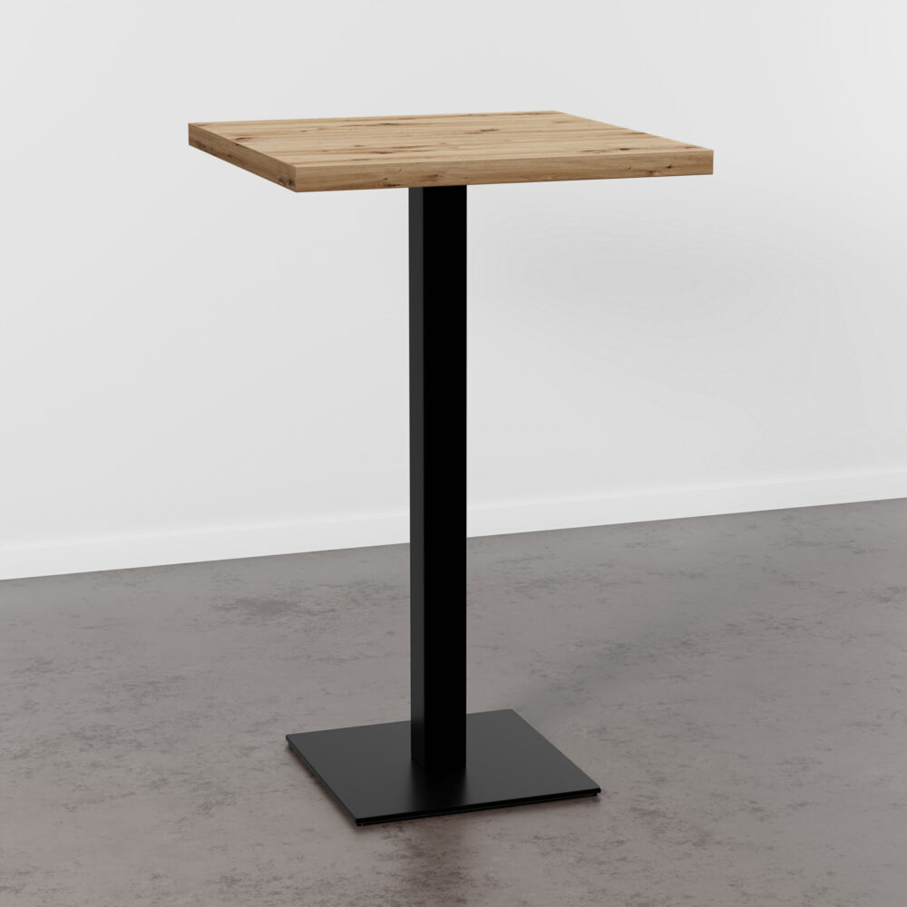 Horeca hoge tafel 60x60 cm | D4225 OV Eik Artisan | Gietijzeren onderstel