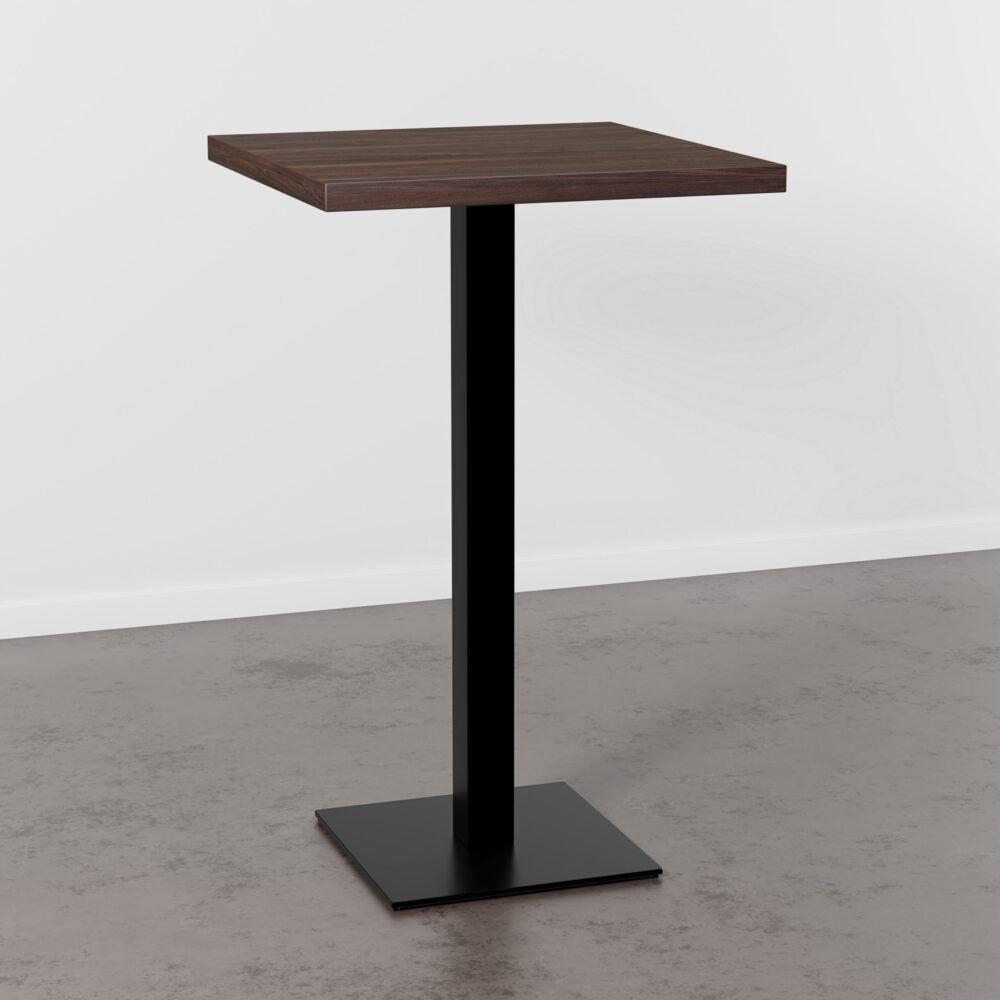 Horeca bartafel 50x50 cm | walnoot | gietijzeren onderstel