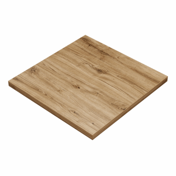 Premium horeca tafel 50x50 cm | eiken Rome naturel | met roestvrijstalen voetsteunen - Afbeelding 4